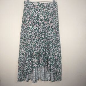 Talbots Women's Floral Skirt High-Low Flounce
